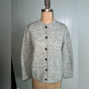 Worthington Heather Gray Button-Up Women's Sweater/Cardigan